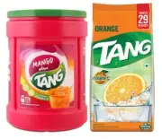 Tang Mango Instant Drink Mix Plastic Jar 750g + Orange Foil Refill 500g - 2 Pack
