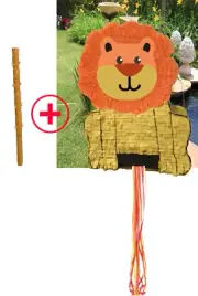 Lion Leon Pinata PULL STRING OR HIT stick birthday party boy girl kids fiesta