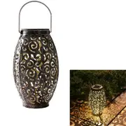 Catzon Hanging Solar Lantern Light with Handle Retro Metal Waterproof Light for Patio Yard Pathway Decorative
