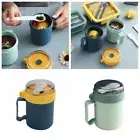 Student Worker Plastic Microwave Breakfast Cup Oatmeal Cup WIth Spoon Portable