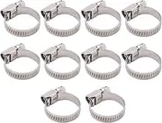10Pcs Hose Pipe Clips Clamp Made Of 304 Stainless Steel German Style With Hole 14 To 27mm Authentic Material Good Quality proof Durable Steel Groove Design Anti
