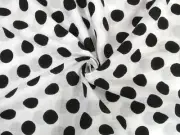 Black Polka Dot Block Printed Cotton Fabric Women Dressmaking Fabric By Yard AU