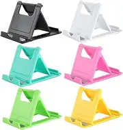 ZUNOXAZ 6pcs Mobile Phone Tablet Holder Phone Stand Folding Phone Holder Phone Tablet Stand Foldable Desktop Phone Holder Plastic Mobile Phone Holder Desktop Cell Phone Holder Abs