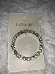 LaMode 1 1/2” Round Crystal Slide - Scarf Ring - Slide Buckle NOC New