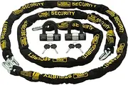 Burg-Wachter Duo Kit Sold Secure Diamond & Gold 10mm Keyed Alike Chain Twin Pack, Black, 2M