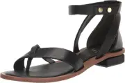 Franco Sarto Womens Parker Ankle Strap Sandal | Black Leather | 6M