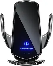Q3 Smart Sensor Car Phone Wireless Charger,15W Qi Fast Charging Auto-Clamping Car Phone Holder Air Vent Phone Holder，for iPhone14/13/12/11/X/8 Series,and All Qi Enable Android Cellphone (Black)