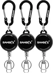 SAMSFX Fly Fishing Zinger Retractor for Anglers Vest Pack Tool Gear Assortment Combo 3pcs in Pack