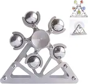 Ferris Wheel Fidget Spinner, Kinetic Desk Toys Spin with Stand, Metal Stainless Steel Smooth Stable Bearing, High Speed Colorful Marble Rainbow, Premium Gift Figit Toy for Adults Kids