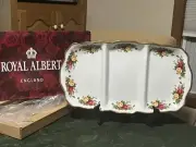 Royal Albert Old Country Roses 3 Compartment Serving Tray Large Bone China NEW