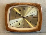 Clock Midcenturywall Clock Brown Gold Search Nordic Vintage Sunburst Eames 50'S
