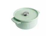 KitchenAid Cast Iron Durable Casserole Pot Home Cooking 22cm 3.3L Pistachio