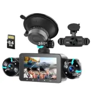 4 Channel Dash Cam, 360 Dash Camera HD 1080P Front and Rear Inside Left Right...