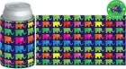 6xDesigner Beer Can STUBBY HOLDER Stubbie Cooler Koozie with base Elephants navy