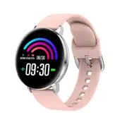 TD28 1.3inch Full Touch Screen Heart Rate Blood Pressure Oxygen Monitor Weather Push Smart Watch PINK COLOR