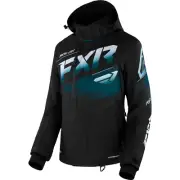 FXR Womens Boost FX Snowmobile Jacket Snowproof Winter Black/Mint-Ocean Size 14