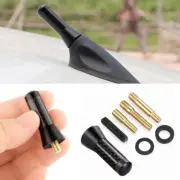 Universal 1.4" Mini Carbon Fiber Antenna AM/FM Radio Aluminum Stubby Black 1 Set