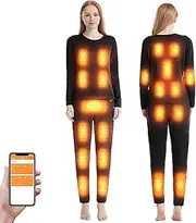 [IMYOGI] Cozy Heating Thermal Underwears, 22 Zones Heated Smart APP Control Man Woman Warm Underwears Shirt Pant for Outdoor Sport