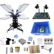 Micro-adjust 4 Color Screen Printing Kit DIY T Shirt Printer + Ink Tool Material
