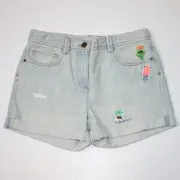 J Crew Crewcuts Girl's Miley Patch Washed Denim Jean Shorts size 10 NWT MSRP $72