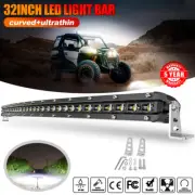 32" Curved LED Light Bar Offroad Driving For Polaris Ranger XP 900 1000 RZR 4X4
