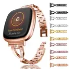 Diamond Band For Fitbit Versa 4/3/Sense 2/Sense Strap Stainless Steel Replacment