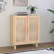 NNEVL Sideboard Brown 60x30x70 cm Solid Wood Pine and Natural Rattan