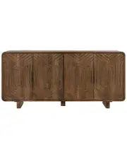 Classic Home Holmes Geometric Pattern Four Door Mango Wood Sideboard