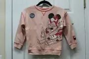 Minnie Mouse Girl Long Sleeve Crewneck Sweatshirt-Peach - Size 5T-NWT