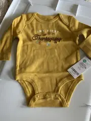 Carter’s My First Thanksgiving Yellow Bodysuit. 3 Months. New.