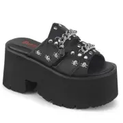 Demonia Ashes-08 Goth Punk Cut-Out Platform Chunky Heel Sandals