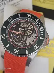 Invicta Pro Diver - SKELETON Automatic Movement Green / Orange mens watch Grand