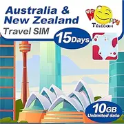 Happy Australia and New Zealand 15 Days Unlimited Data Travel Sim Card | 10GB of 5G High-Speed Data Then 128kbps | Easy Activation | No Need Registration