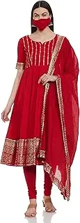 [BIBA] Women Cotton Salwar Kurta With Dupatta