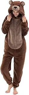 [COSUSKET] Snug Fit Unisex Adult Onesie Pajamas, Flannel Cosplay Animal One Piece Halloween Costume Sleepwear Homewear