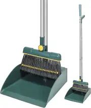 Broom with Dustpan Combo Set,180° Rotating Long Handle Broom and Dust Pan Set fo