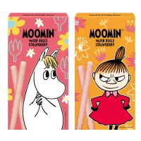 在飛比找誠品線上優惠-MOOMIN草莓夾心威化捲心酥