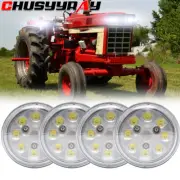 4PC Round Led Work Lights Hi/Lo Beam For John Deere 4650 4630 4230 4040 2520 A+