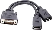 JSER LFH DMS-59Pin Male to Dual DP Displayport Female Splitter Extension Dongle Cable for Desktop Computer Graphics Card 03T8403 XP688AA