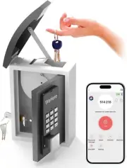DiDiHere Key Lock Box Wall Mount, Smart Combination Lockbox for Key Storage