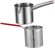 MOBUTOFU Sturdy Stainless Steel Deep Frying Pot Frying Basket Electric Mini Fryer Pot for Quick Cooking