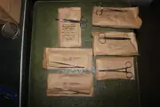 NOS WWII Korea medic bag bandage lister scissors forceps tweezers 6 pc lot