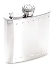Bey-Berk 6oz Stainless Steel Crystal Encrusted Shiny Flask