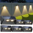 Solar Fence Lights Outdoor - 3500K/6000K 2 Modes, Super Bright Lens LED Fence...