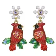 KIRKS FOLLY CARDINAL LOVE PIERCED EARRINGS IN GOLD TONE