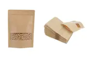 10pcs Resealable Kraft Stand Up Zip Lock Pouch Bags with Transparent Window