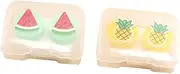 [HAPINARY] 2pcs Lens Case Set Holder Travel-friendly Material Protect Your Lenses Random Color