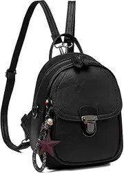 Backpack Purse for Women, Kasqo Mini Backpack Rucksack Bag Small Ladies Leather Backpack with Detachable Shoulder Straps for Work Travel Daily
