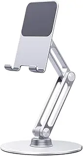 JSEIAJB Mobile Phone Stand Desktop Foldable and Rotatable Pole Lifting Stand Aluminum Alloy Universal Flat Stand
