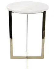Sagebrook Home 20in Selenite Top Accent Table